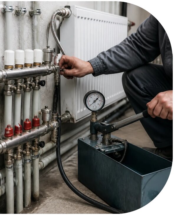 Опрессовка системы отопления в Ангарске с выдачей акта